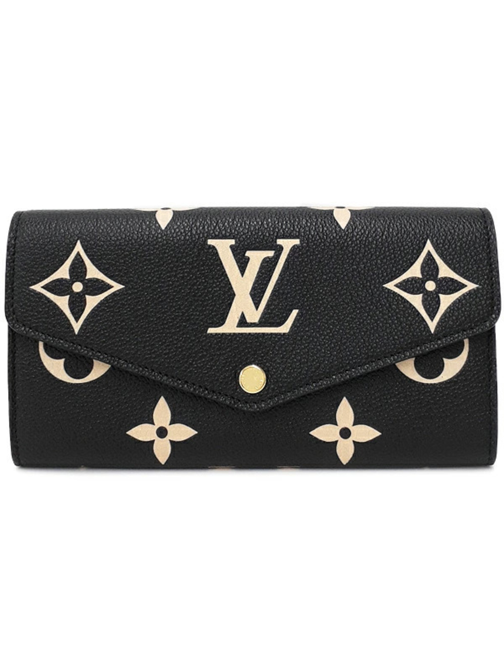Louis Vuitton Bicolor Monogram Empreinte Portefeuille Sarah Wallet Leather Black